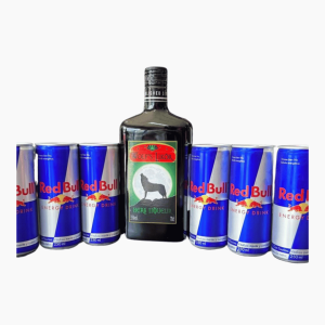 Wolf's Likor + 6 Red Bull